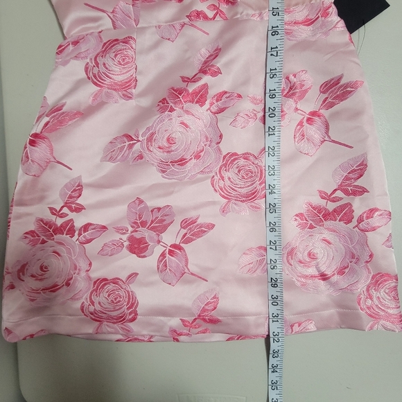 Lulus NWT Brighter Side Pink Floral Satin Dress. - Picture 14 of 15
